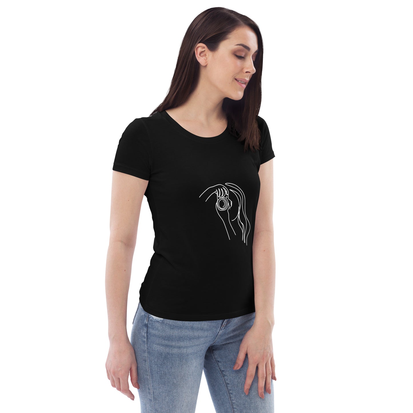 Enganliegendes Öko-T-Shirt für Damen